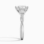 Adorned Petite Twisted Vine Three Stone Diamond Ring Platinum Pear Engagement Ring