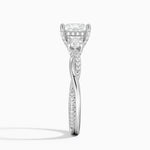 Adorned Petite Twisted Vine Three Stone Diamond Ring Platinum Princess Engagement Ring