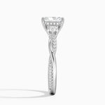 Adorned Petite Twisted Vine Three Stone Diamond Ring Platinum Radiant Engagement Ring