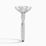 Luxe Three Stone Petite Twisted Vine Diamond Ring Platinum Marquise Engagement Ring