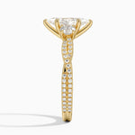 Luxe Three Stone Petite Twisted Vine Diamond Ring Yellow Gold 18k Marquise Engagement Ring