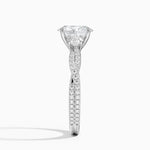 Luxe Three Stone Petite Twisted Vine Diamond Ring Platinum Oval Engagement Ring