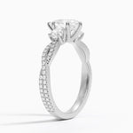 Luxe Three Stone Petite Twisted Vine Diamond Ring Platinum Pear Engagement Ring