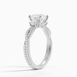 Luxe Three Stone Petite Twisted Vine Diamond Ring Platinum Princess Engagement Ring