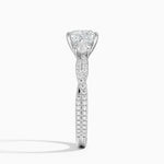 Luxe Three Stone Petite Twisted Vine Diamond Ring Platinum Princess Engagement Ring