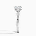 Luxe Three Stone Petite Twisted Vine Diamond Ring Platinum Radiant Engagement Ring
