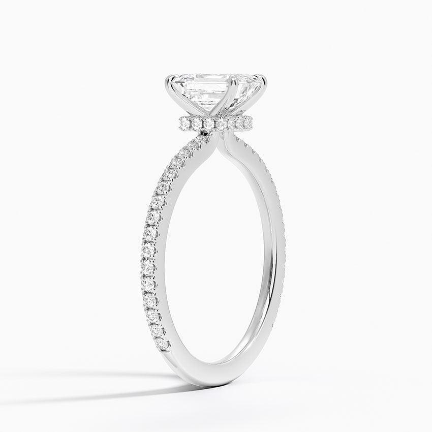 Demi Three-Quarter Coverage Diamond Ring (1/3 ct. tw.) Platinum Emerald Engagement Ring