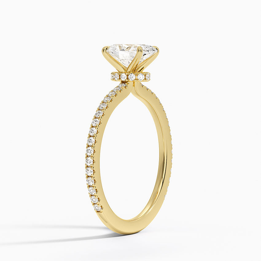 Demi Three-Quarter Coverage Diamond Ring (1/3 ct. tw.) Yellow Gold 18k Oval Engagement Ring