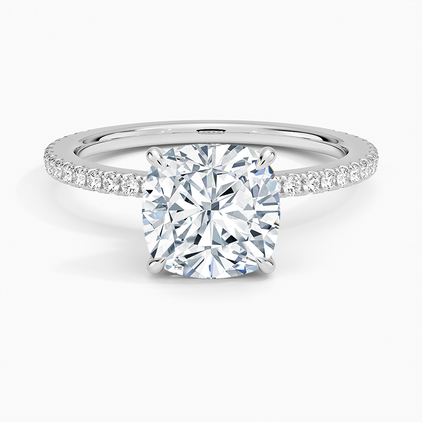 Demi Three-Quarter Coverage Diamond Ring (1/3 ct. tw.) Platinum Cushion Engagement Ring