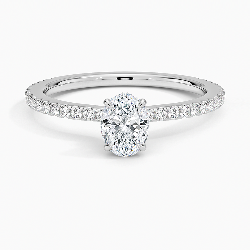 Demi Three-Quarter Coverage Diamond Ring (1/3 ct. tw.) Platinum Oval Engagement Ring
