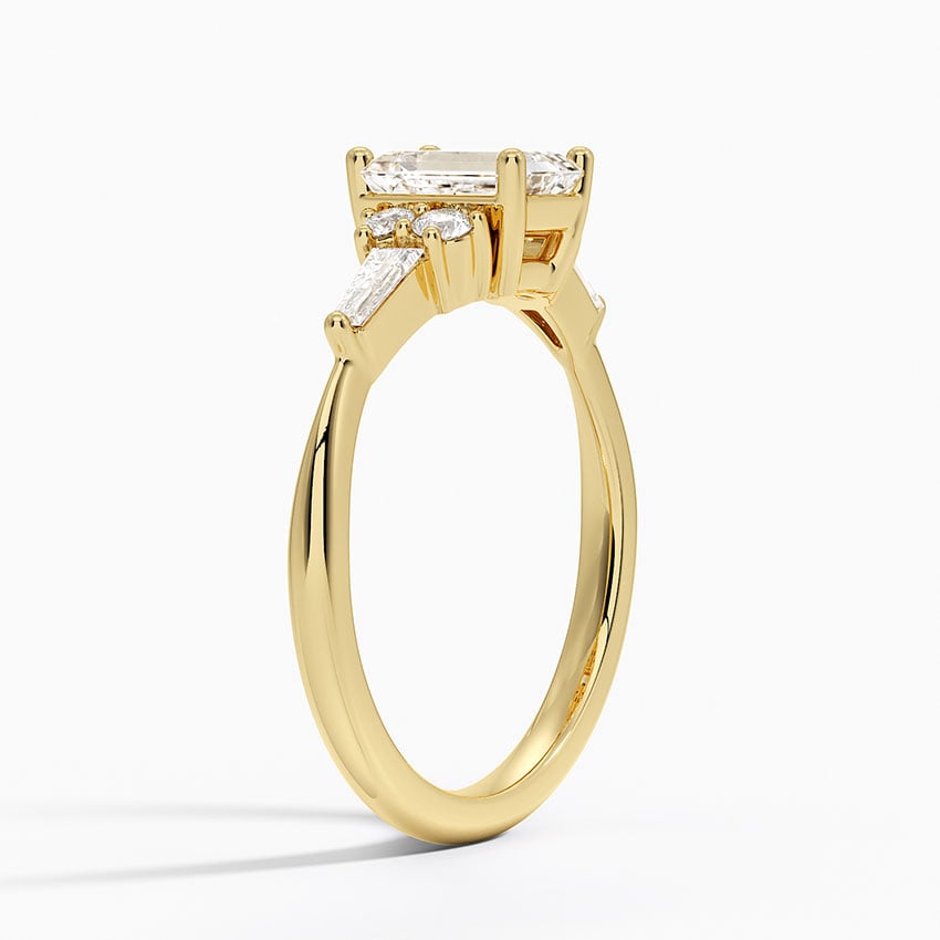 Yvonne Diamond Ring Yellow Gold 18k Emerald Engagement Ring