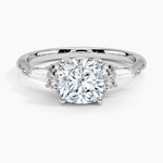 Yvonne Diamond Ring Platinum Cushion Engagement Ring