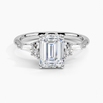 Yvonne Diamond Ring Platinum Emerald Engagement Ring