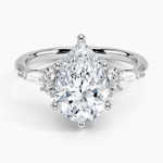 Yvonne Diamond Ring Platinum Pear Engagement Ring