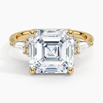 Yvonne Diamond Ring Yellow Gold 18k Asscher Engagement Ring
