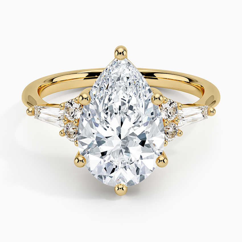 Yvonne Diamond Ring Yellow Gold 18k Pear Engagement Ring