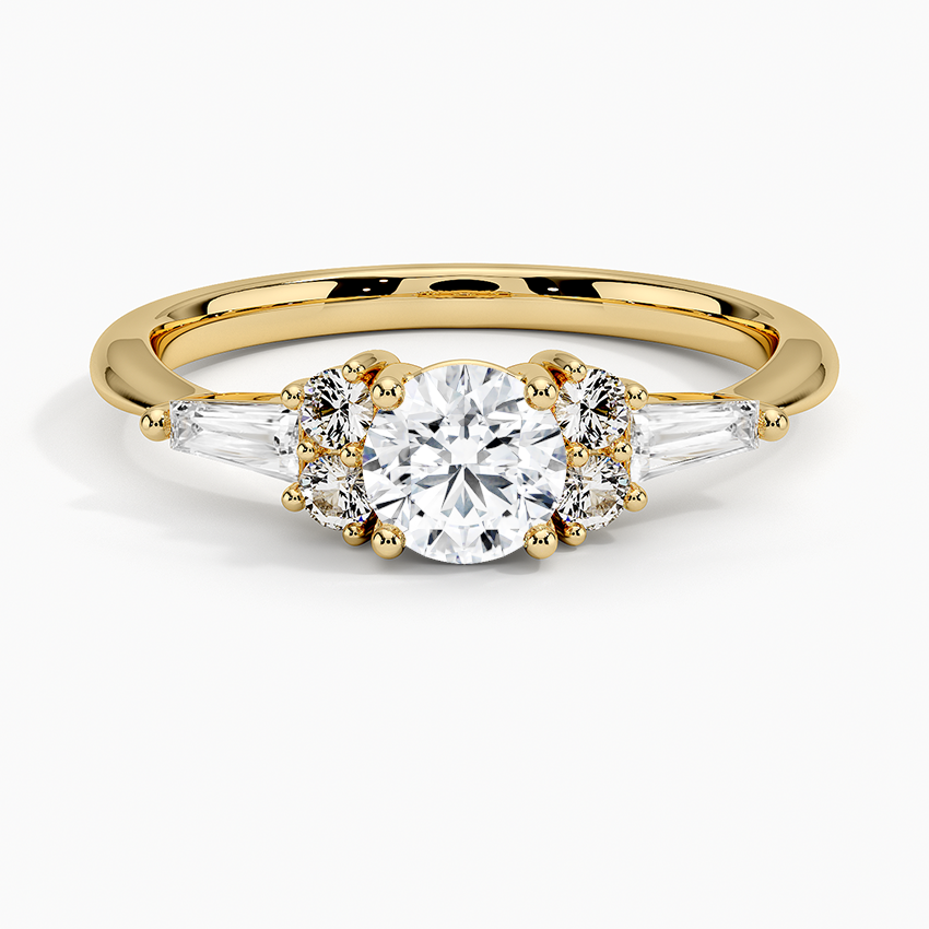 Yvonne Diamond Ring Yellow Gold 18k Round Engagement Ring