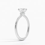 Petite Secret Halo Diamond Ring Platinum Cushion Engagement Ring