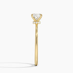 Petite Secret Halo Diamond Ring Yellow Gold 18k Cushion Engagement Ring