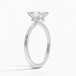Petite Secret Halo Diamond Ring Platinum Marquise Engagement Ring