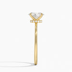 Petite Secret Halo Diamond Ring Yellow Gold 18k Oval Engagement Ring