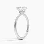 Petite Secret Halo Diamond Ring Platinum Pear Engagement Ring