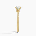 Petite Secret Halo Diamond Ring Yellow Gold 18k Round Engagement Ring