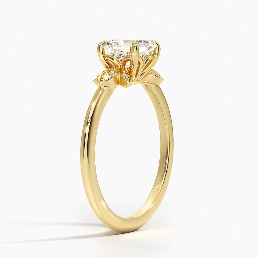 Fiore Diamond Ring Yellow Gold 18k Asscher Engagement Ring
