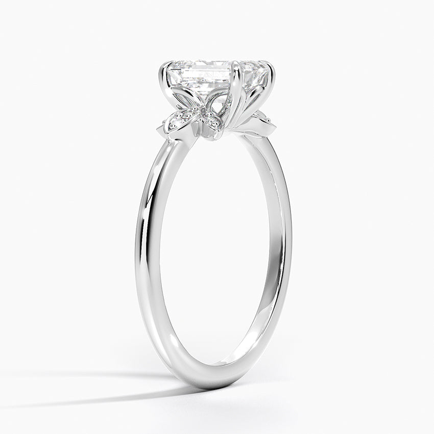 Fiore Diamond Ring Platinum Emerald Engagement Ring