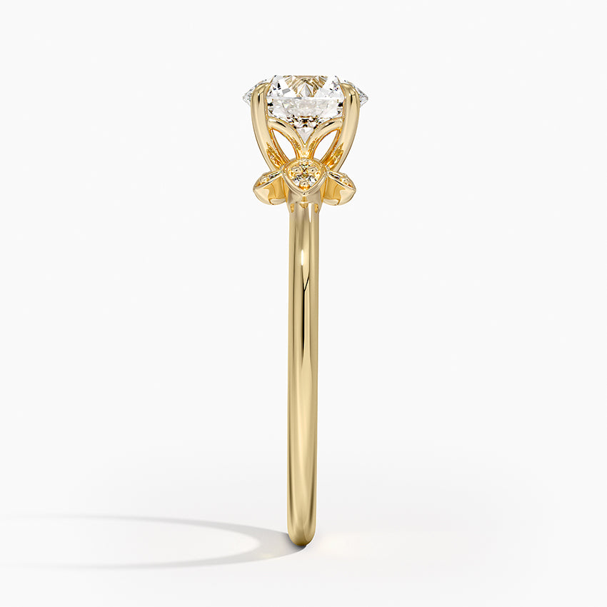 Fiore Diamond Ring Yellow Gold 18k Round Engagement Ring