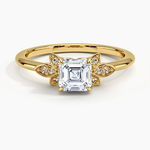 Fiore Diamond Ring Yellow Gold 18k Asscher Engagement Ring