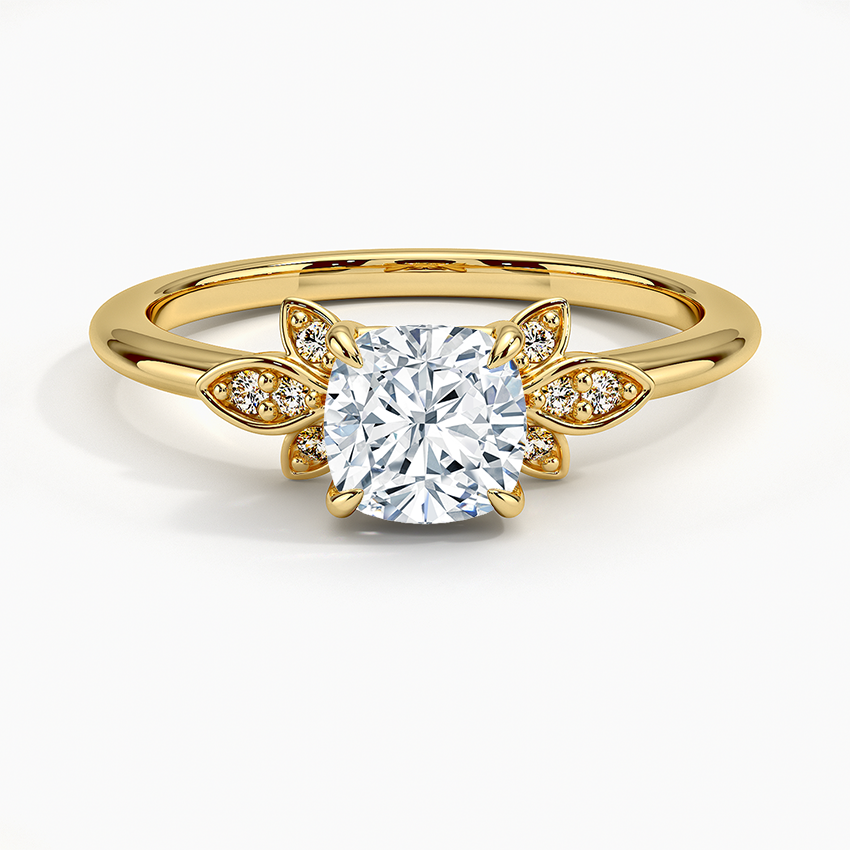 Fiore Diamond Ring Yellow Gold 18k Cushion Engagement Ring