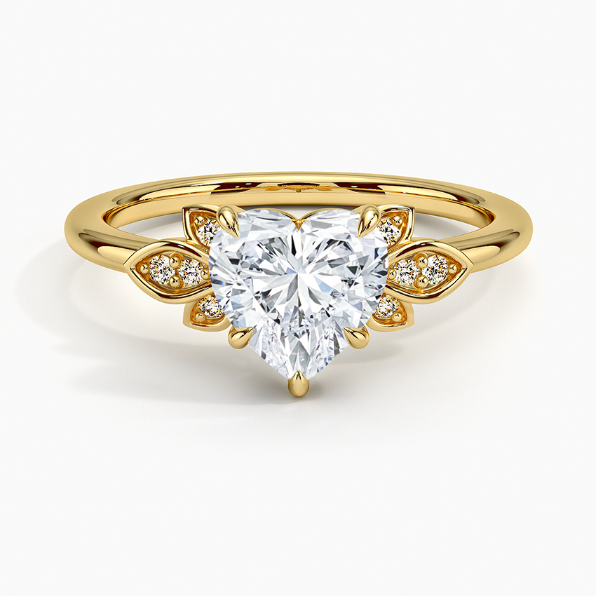 Fiore Diamond Ring Yellow Gold 18k Heart Engagement Ring