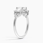 Sabine Cluster Diamond Ring Platinum Asscher Engagement Ring