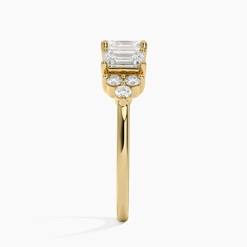 Sabine Cluster Diamond Ring Yellow Gold 18k Asscher Engagement Ring