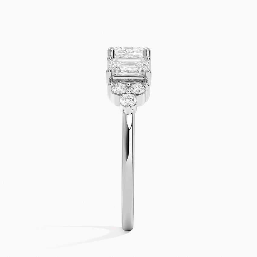 Sabine Cluster Diamond Ring Platinum Cushion Engagement Ring