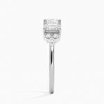 Sabine Cluster Diamond Ring Platinum Cushion Engagement Ring