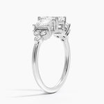 Sabine Cluster Diamond Ring Platinum Emerald Engagement Ring