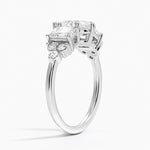 Sabine Cluster Diamond Ring Platinum Pear Engagement Ring