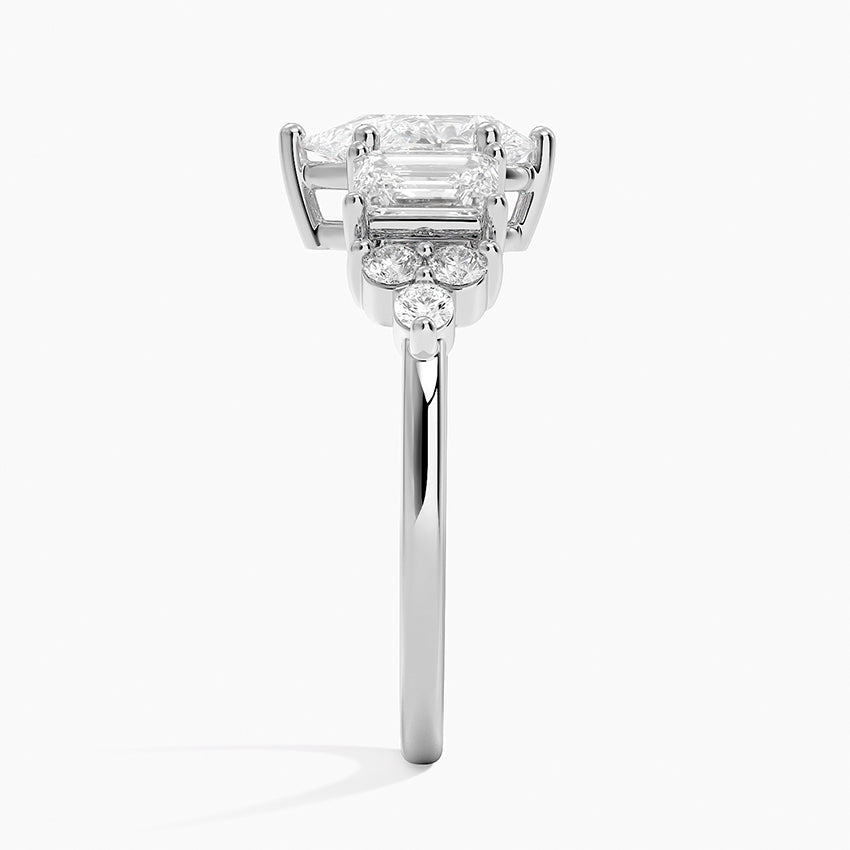 Sabine Cluster Diamond Ring Platinum Pear Engagement Ring