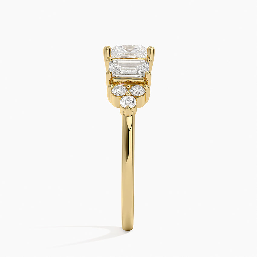 Sabine Cluster Diamond Ring Yellow Gold 18k Princess Engagement Ring