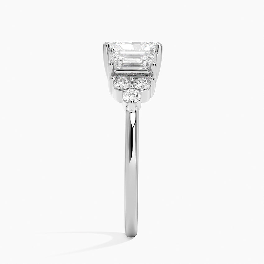 Sabine Cluster Diamond Ring Platinum Radiant Engagement Ring