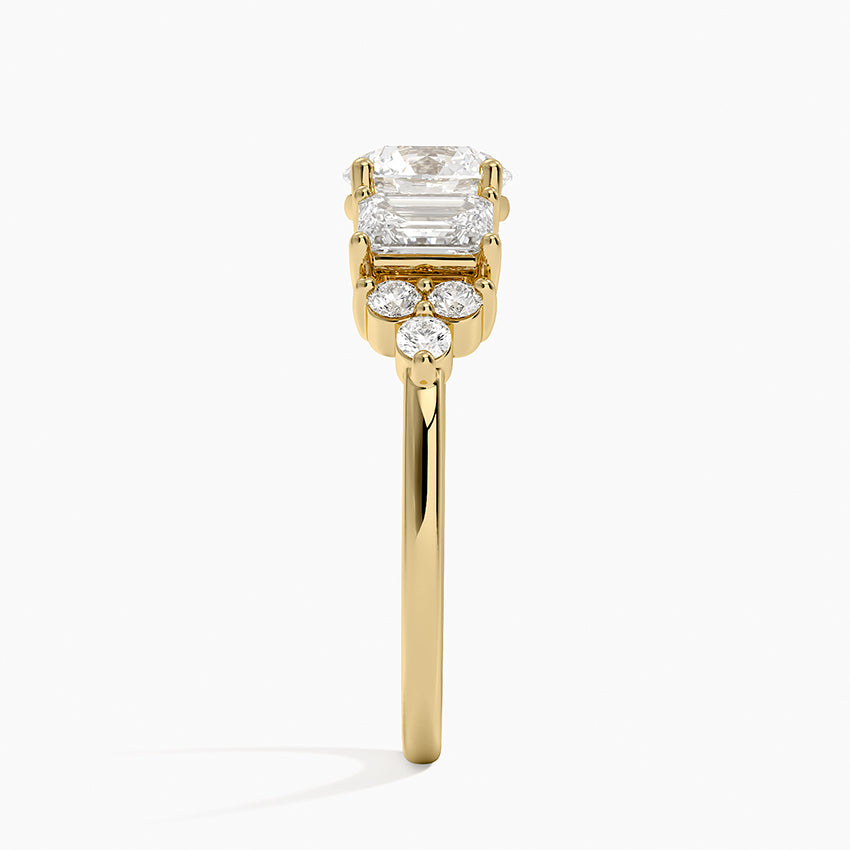 Sabine Cluster Diamond Ring Yellow Gold 18k Round Engagement Ring