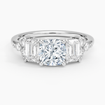 Sabine Cluster Diamond Ring Platinum Cushion Engagement Ring