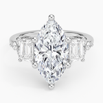 Sabine Cluster Diamond Ring Platinum Marquise Engagement Ring