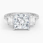 Sabine Cluster Diamond Ring Platinum Princess Engagement Ring