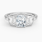 Sabine Cluster Diamond Ring Platinum Radiant Engagement Ring