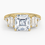 Sabine Cluster Diamond Ring Yellow Gold 18k Asscher Engagement Ring