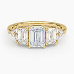 Sabine Cluster Diamond Ring Yellow Gold 18k Emerald Engagement Ring