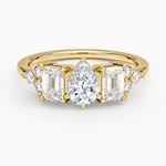 Sabine Cluster Diamond Ring Yellow Gold 18k Pear Engagement Ring